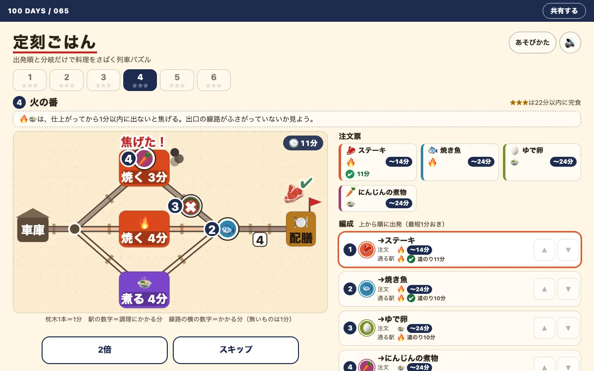定刻ごはんの画面